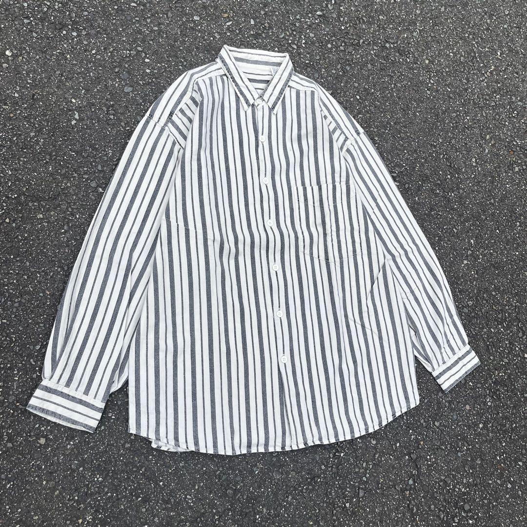 80s Deluxe clothing ヴィンテージストライプシャツ インド綿
