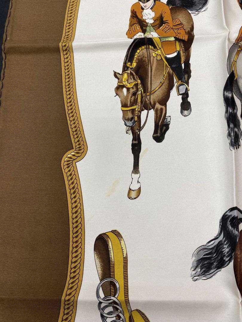 エルメス vintage HERMES スカーフ 乗馬 シルク100ビンテージ