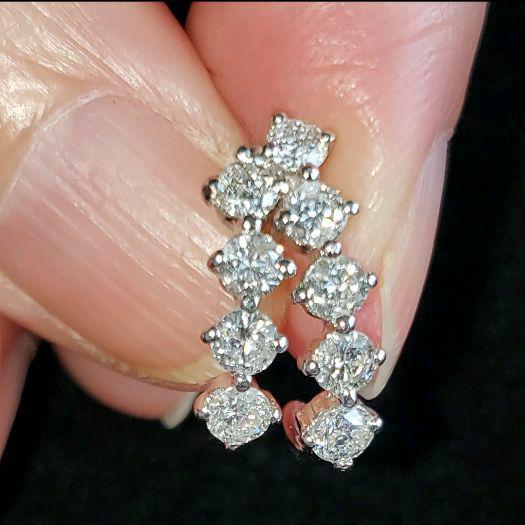 天然ダイヤモンドピアス 2ct K18WG