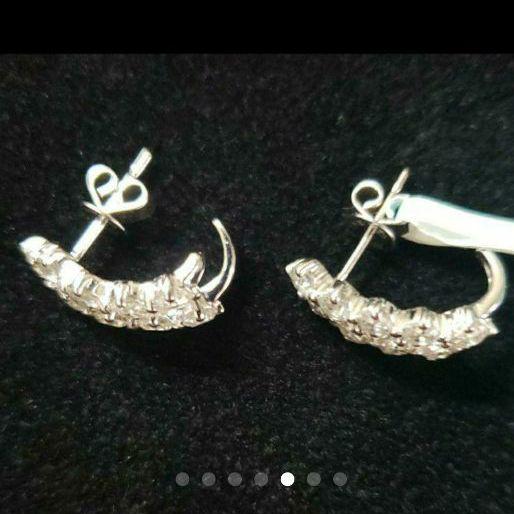 天然ダイヤモンドピアス 2ct K18WG