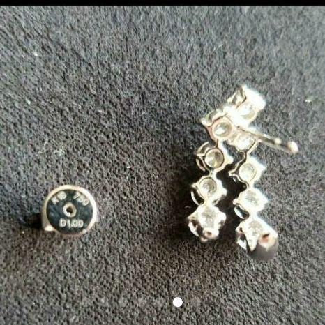 天然ダイヤモンドピアス 2ct K18WG