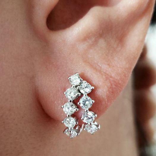 天然ダイヤモンドピアス 2ct K18WG