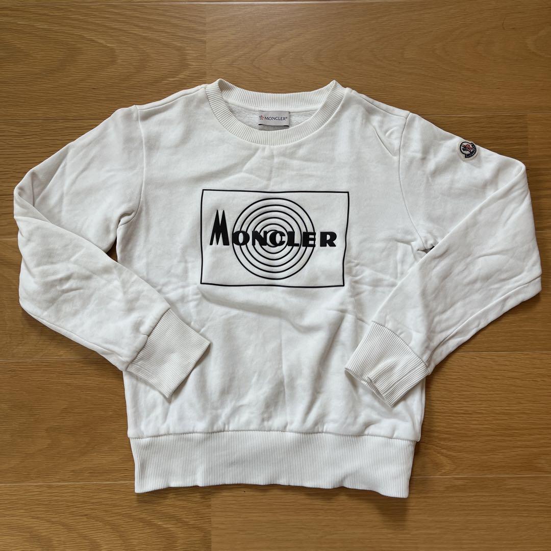 MONCLER ホワイト ロゴトレーナー　140cm