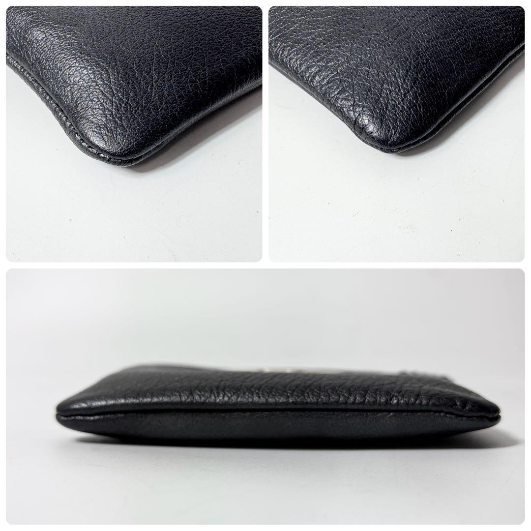 セリーヌ CELINE トリオンフ レザー コインケース キーチェーン付 黒 セリーヌ CELINE トリオンフ レザー コインケース キーチェーン付 黒