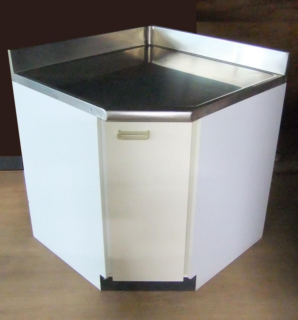 コーナー調理台★サイズW750×W750×H800★回転棚付★展示品【送料無料】