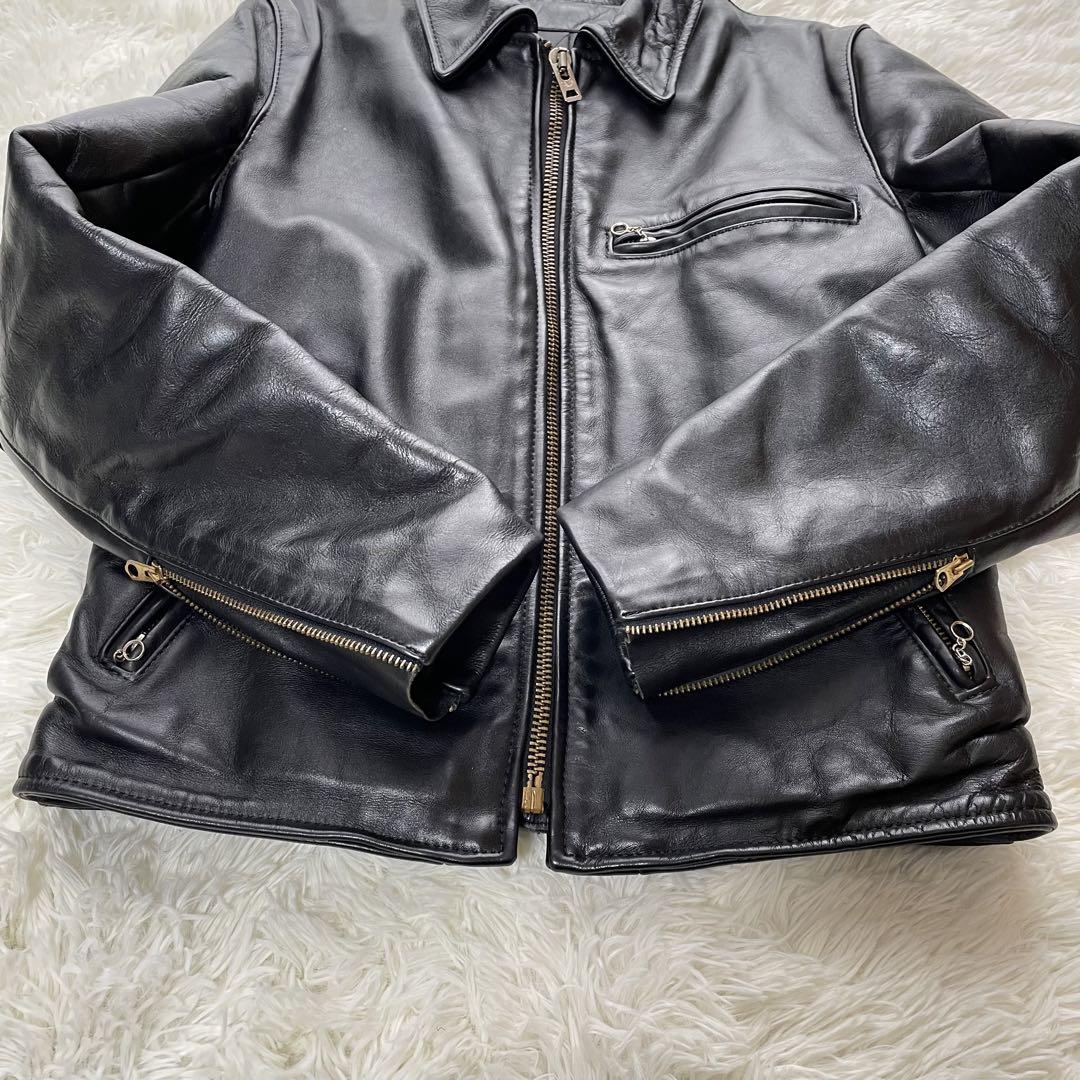 ✨️美品 バンソン シングルライダースジャケット キルティング レザー 40