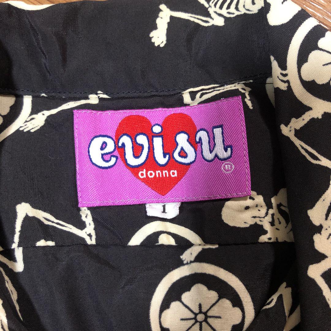 evisu donnaエヴィスドンナ スカル家紋 アロハシャツ evisu donnaエヴィスドンナ スカル家紋 アロハシャツ - メルカリ