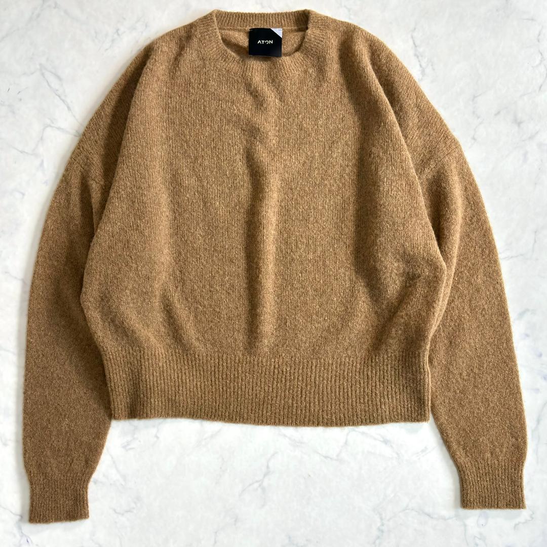 ファッション人気ブランドランキング 美品♪エイトン オーバーサイズニット アルパカ ブラウン サイズ トップス