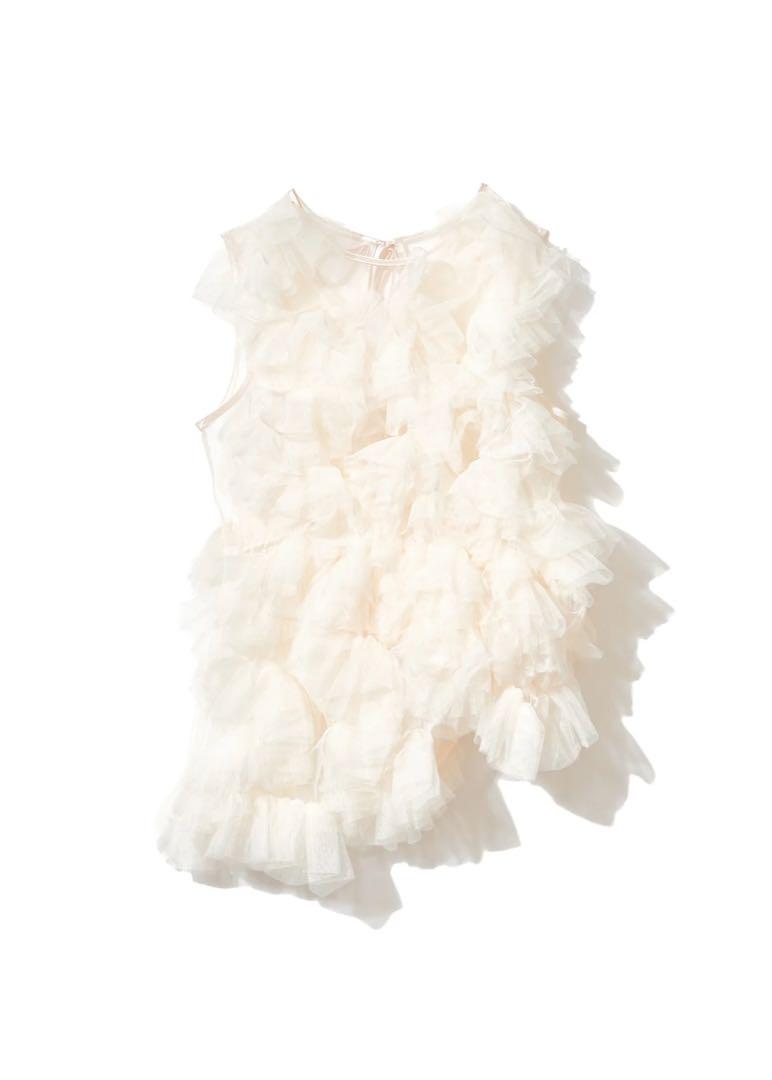 NOTRE émor ノートルエモア asymmetry tulle tops - メルカリ