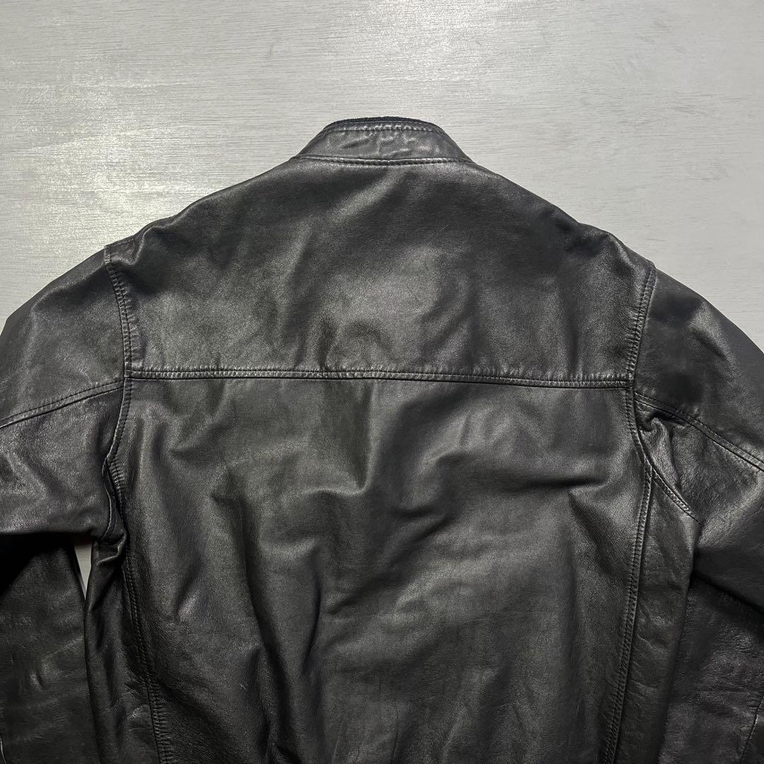 人気✨　90's レザーボンバージャケット　本革　ブルゾン　短丈　ショート丈　M