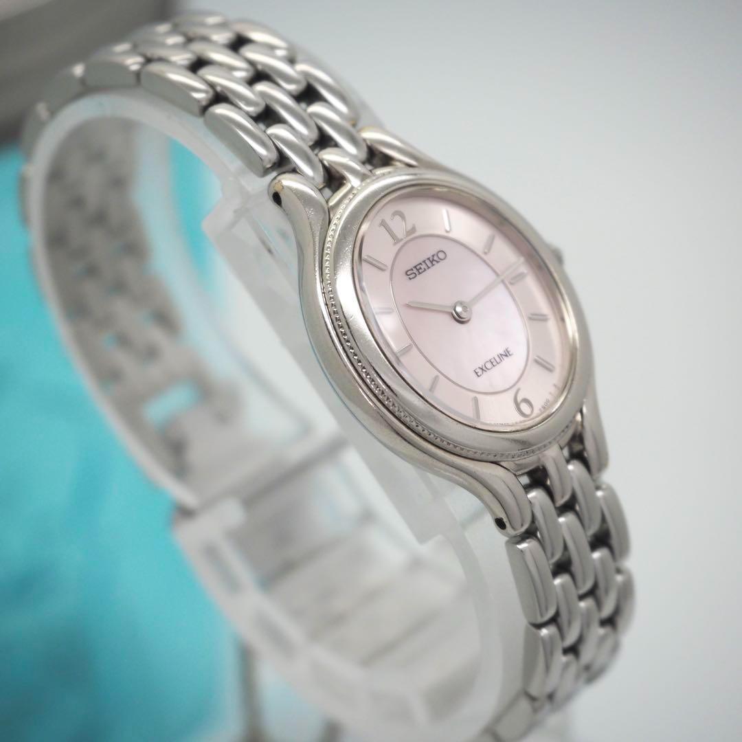 29 SEIKO 時計　エクセリーヌ　オーバル レディース ピンク　華奢　人気