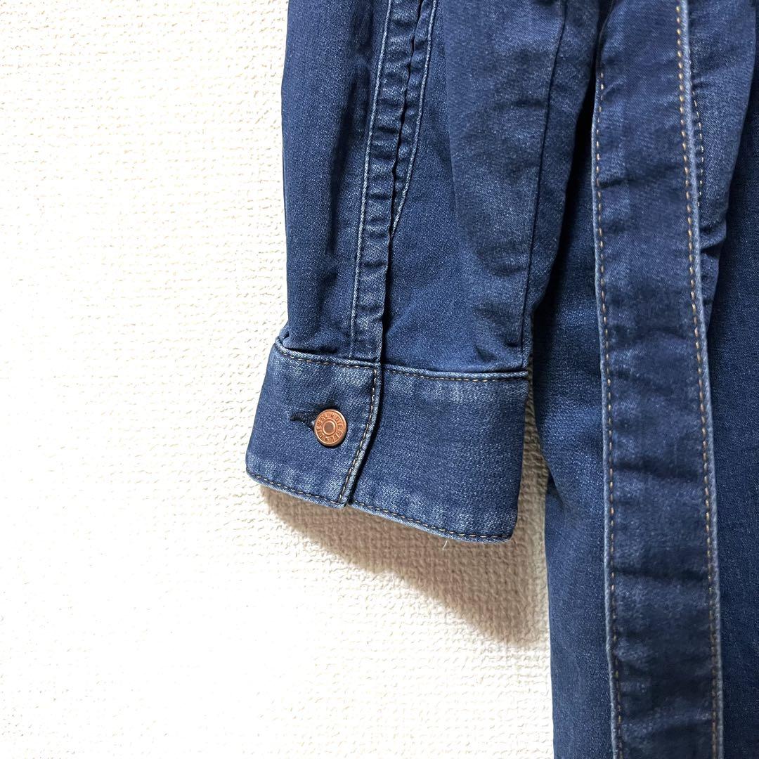 セール 海外 美品☆DIESEL デニット デニム 長袖シャツワンピース インディゴ ジャケット・アウター