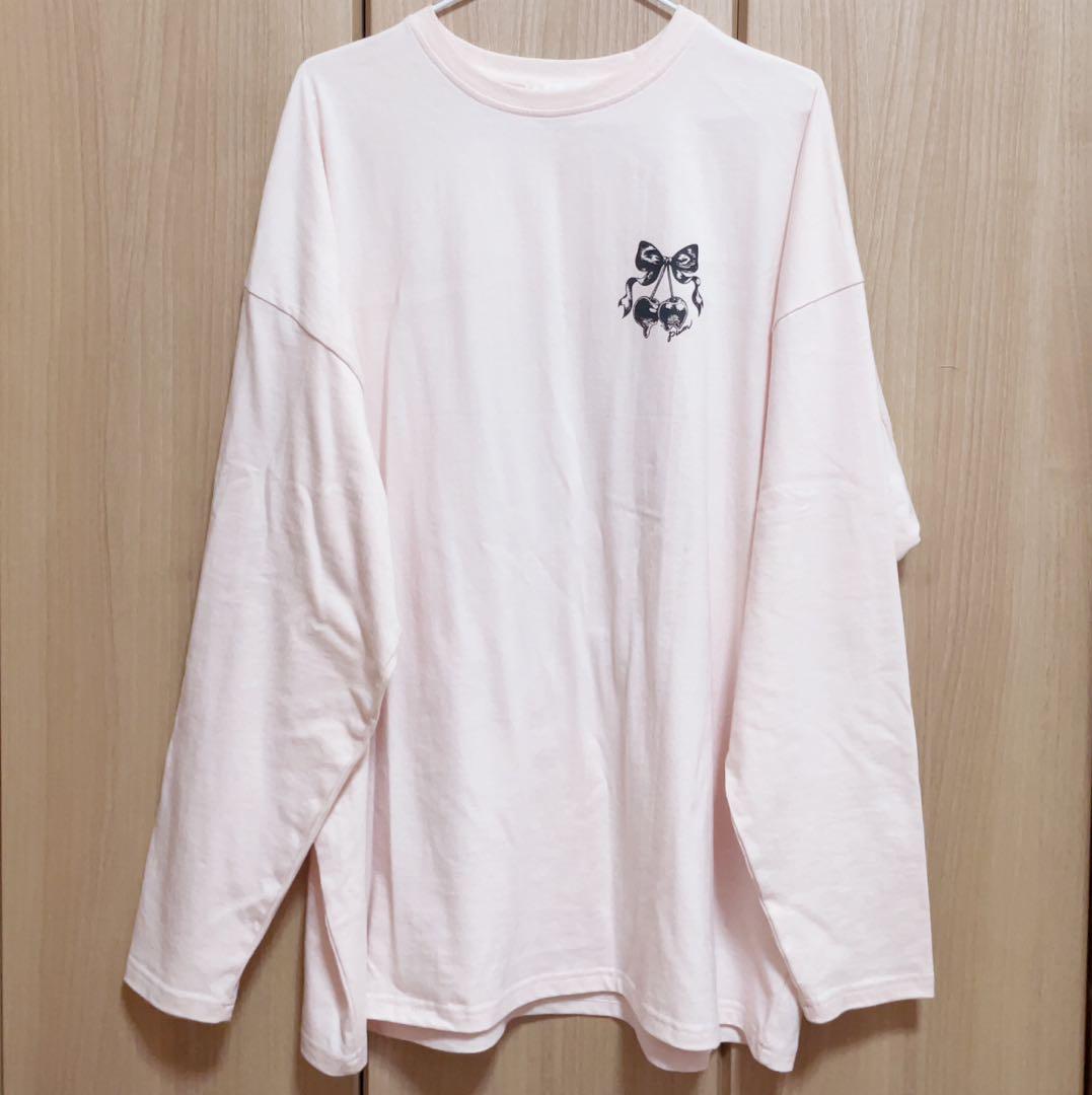 ♡ pium melty cupcake オーバーサイズロングTシャツ ピンク♡