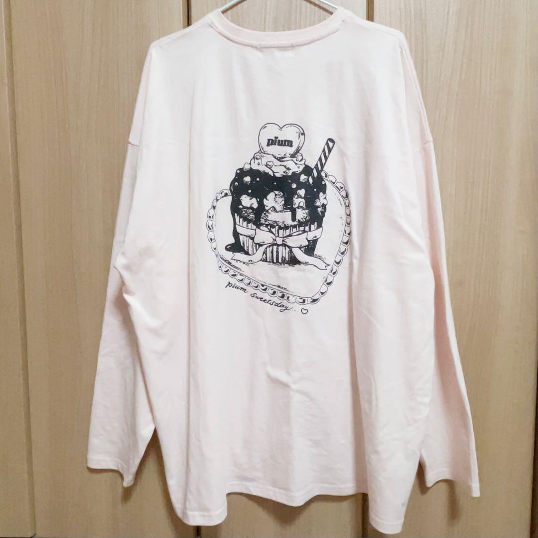 ♡ pium melty cupcake オーバーサイズロングTシャツ ピンク♡