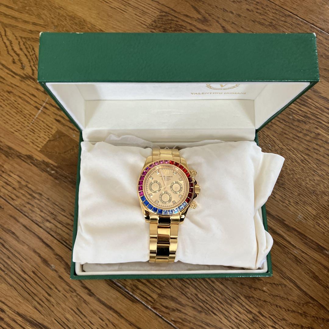 VALENTINO DOMANI ゴールド クロノグラフ　メンズ　時計