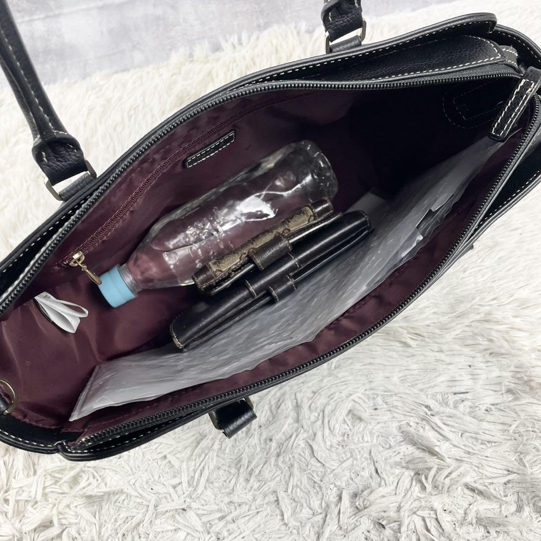 アニエスベー　2WAY ブラック レザー ビジネスバッグ　A4サイズ A4可 美品 アニエスベー レザー 2way ビジネスバッグ ターン