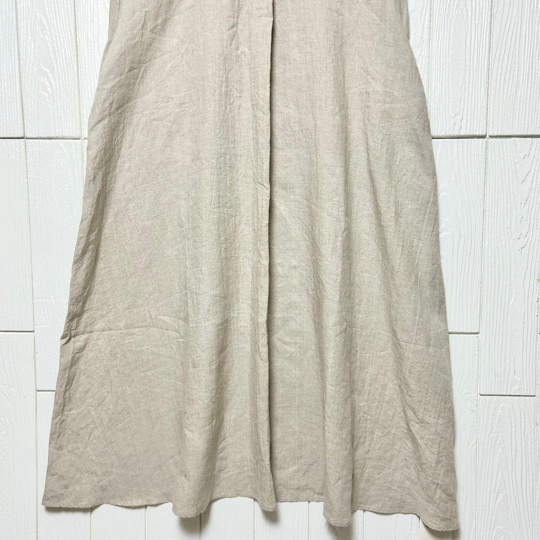 未使用タグ付き LUXEリネンワッシャー Vネックノースリーブワンピース