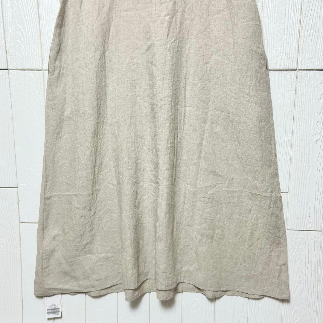 未使用タグ付き LUXEリネンワッシャー Vネックノースリーブワンピース