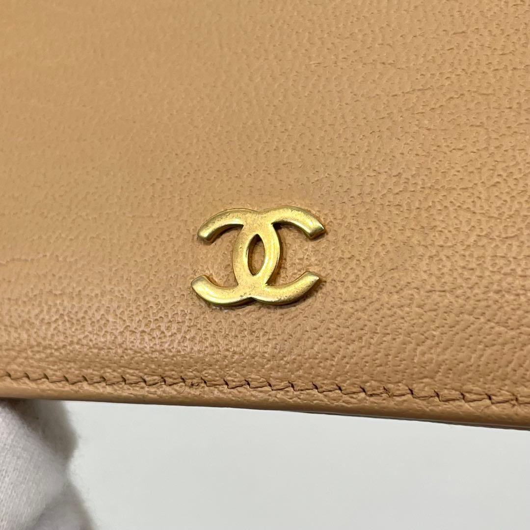 CHANEL 長財布 フラップ ココマーク ロゴ金具 ギャランティカード付き