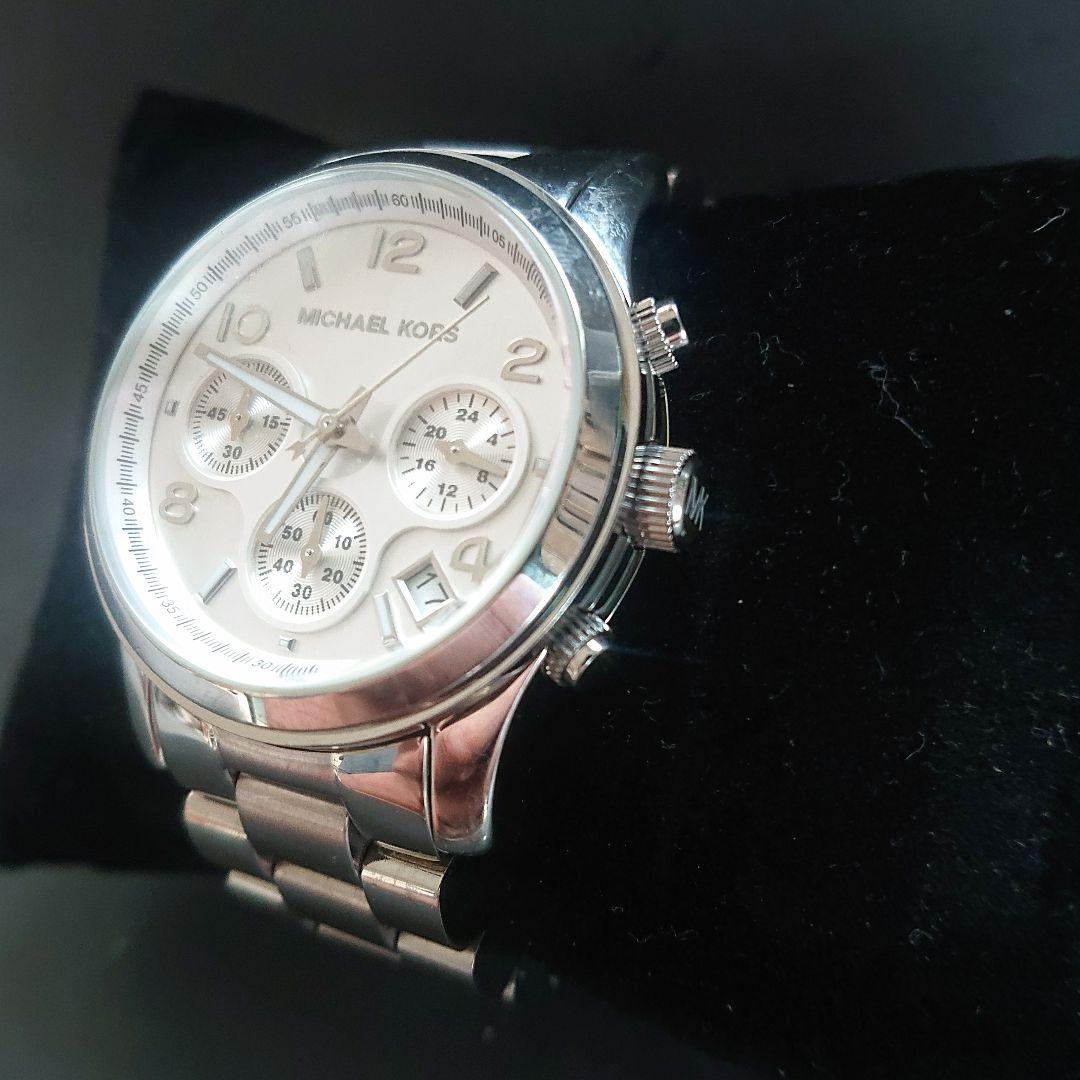 MICHAEL KORS MK5076 シルバー クロノグラフ腕時計 稼働 美品