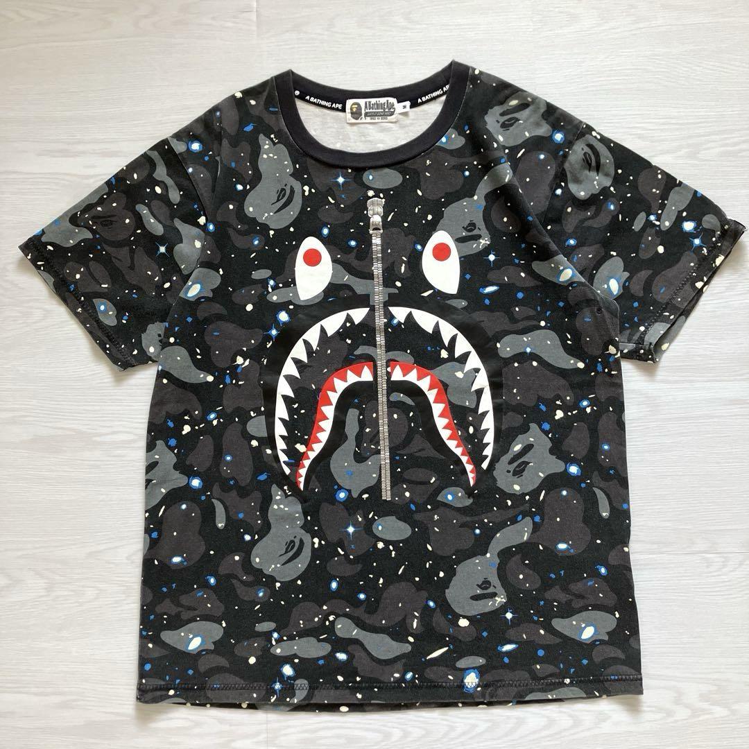 美品 A BATHING APE WGM Tシャツ シャーク 迷彩 レアデザイン トップス
