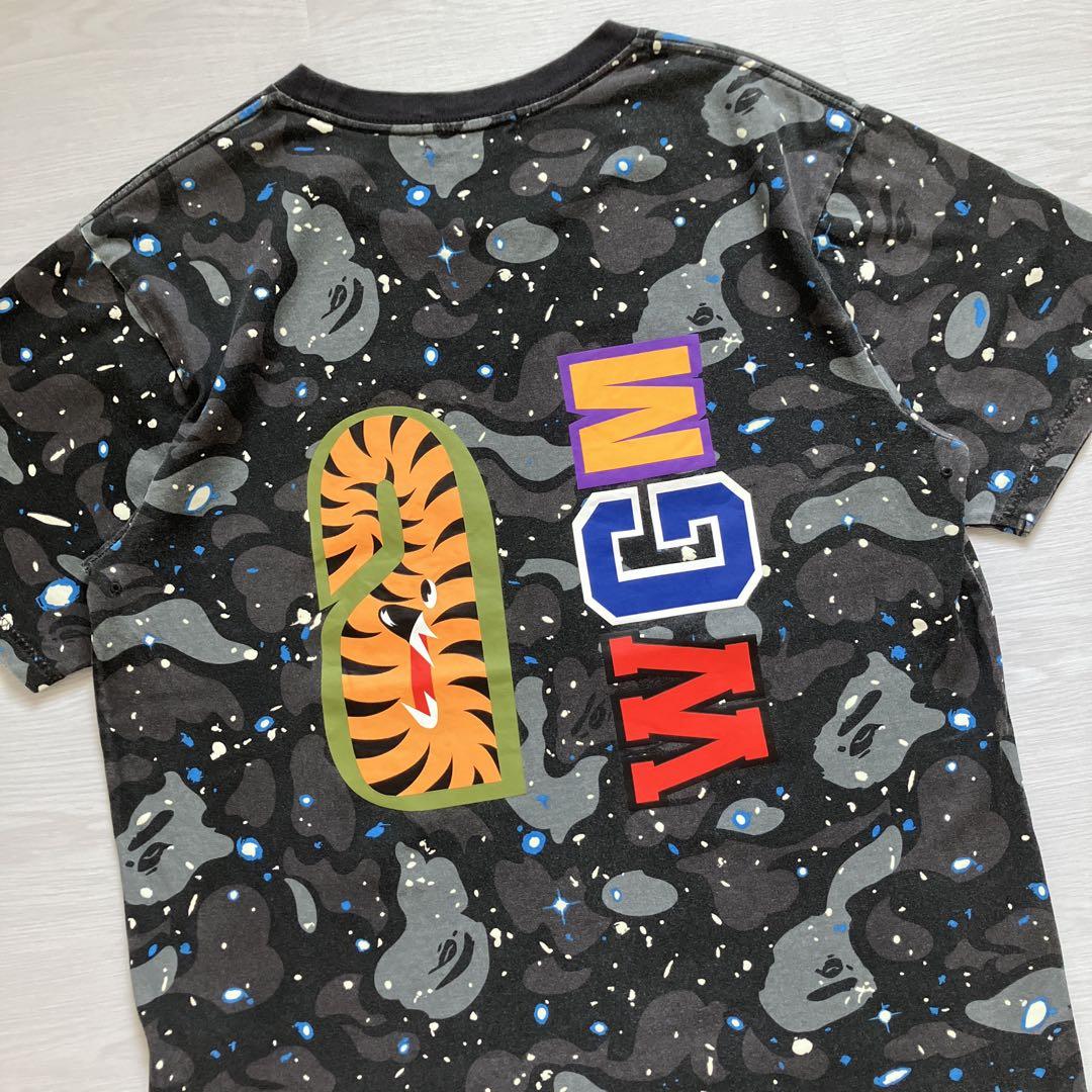 美品 A BATHING APE WGM Tシャツ シャーク 迷彩 レアデザイン トップス