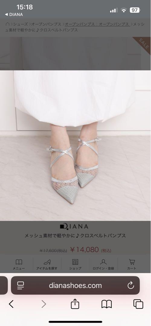 DIANA シルバー ポインテッドトゥサンダル 23.0cm⭐️新品⭐️現行完売品
