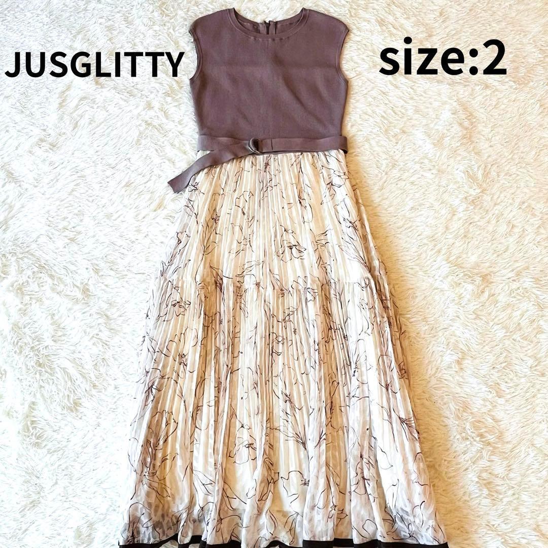 美品✨JUSGLITTY エアリージャガードドッキングワンピース 美品✨JUSGLITTY エアリージャガードドッキングワンピース