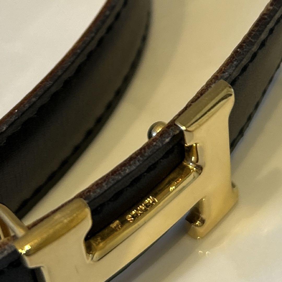 美品　HERMES ミニコンスタンスベルト ゴールドバックル　65