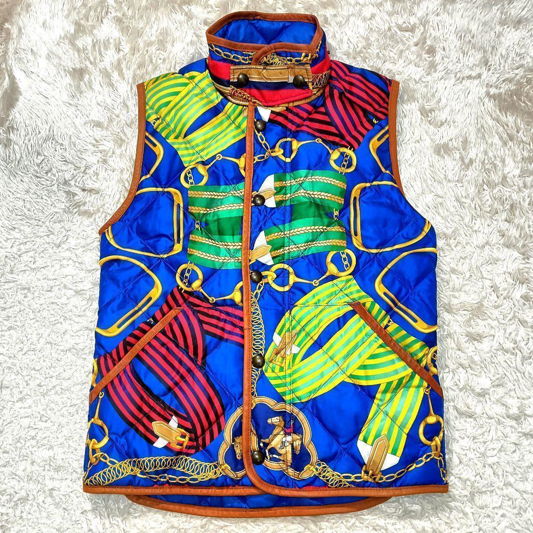 【美品】ラルフローレン ダウン キルティング ベスト ハンティング 美品✨️ ラルフローレン ダウンベスト キルティング ロゴ刻印