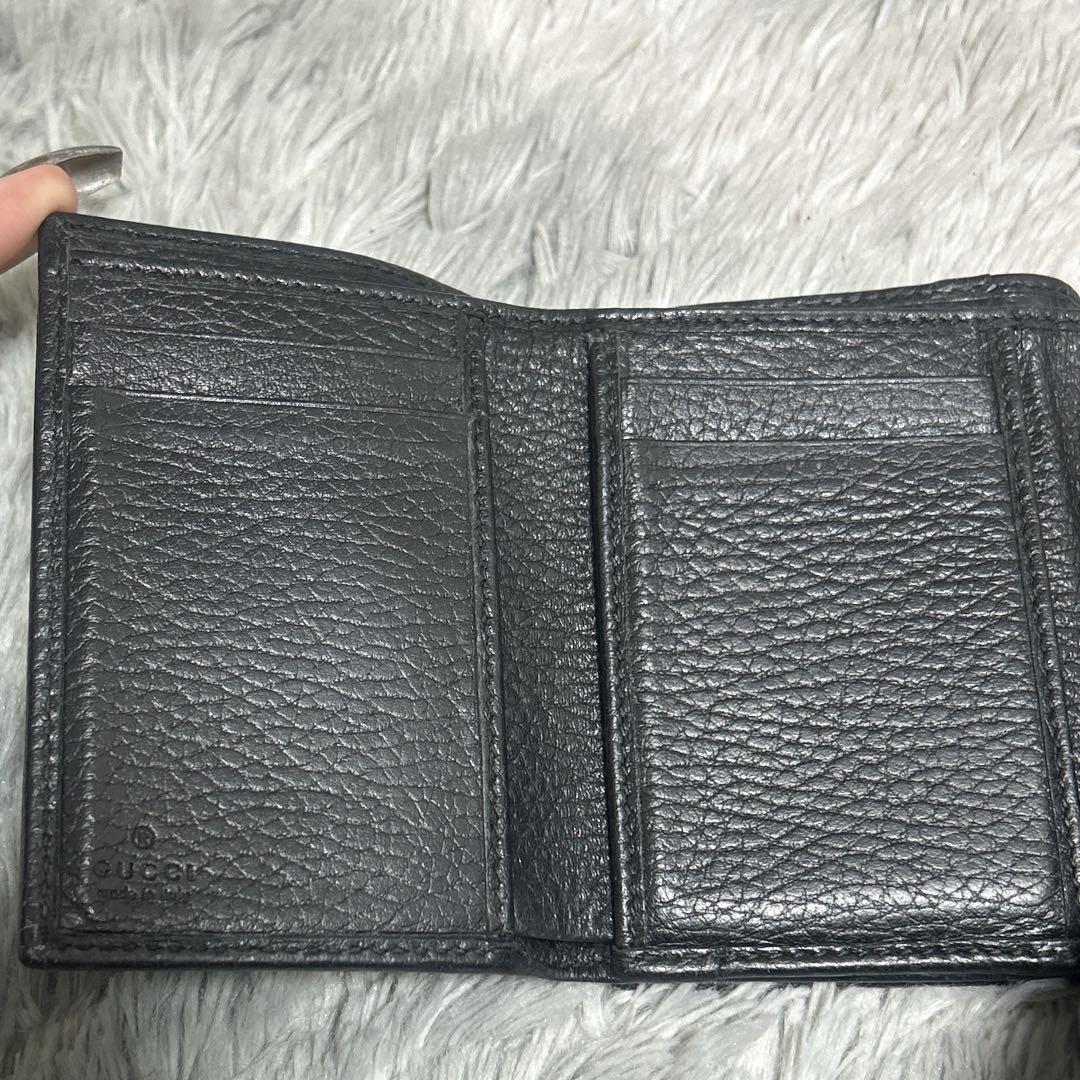GUCCI ブラックレザー 三つ折り財布