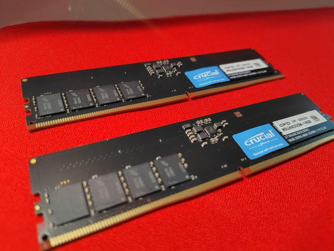 crucial WSU4800H-16G 16GB DDR5 メモリ×2枚