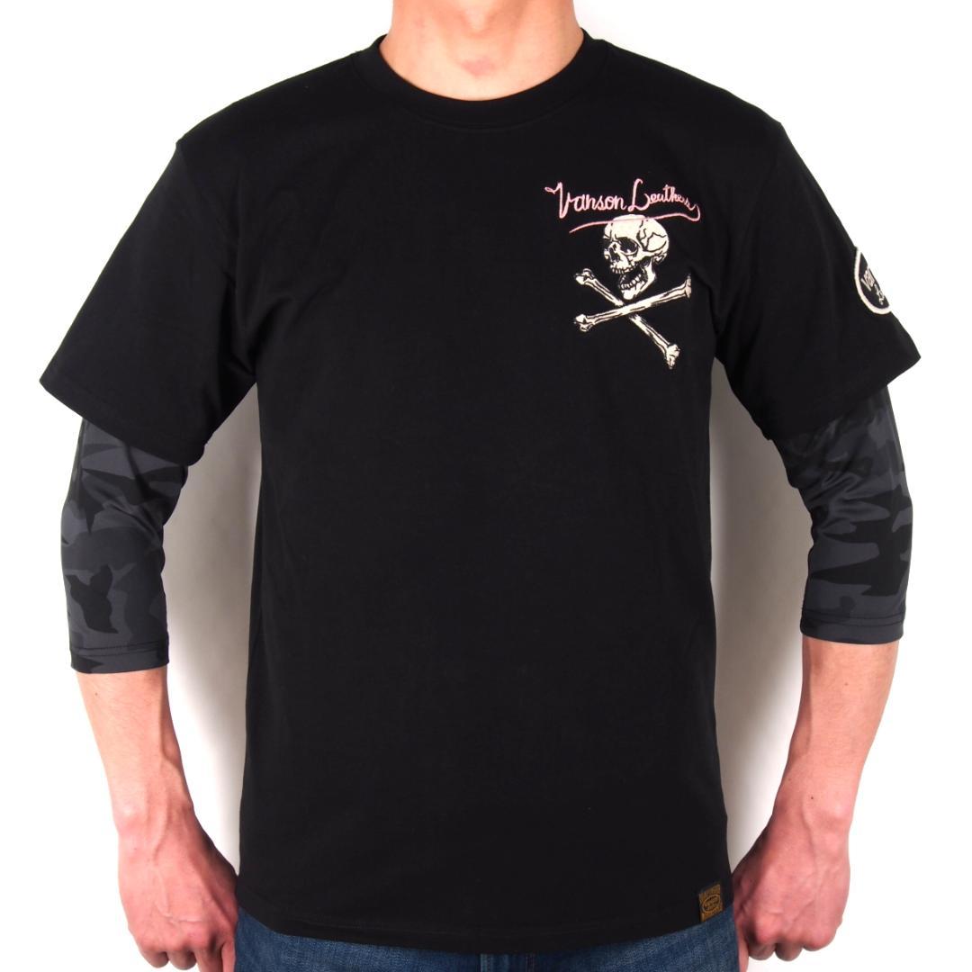 ルカリ︹ 新品 フェイクレイヤードTシャツ NVST-2204 黒 GntW8-m99703464355 M バンソン ✜らしいデザ
