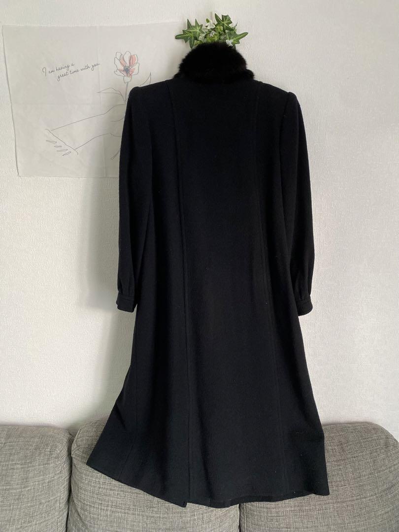 美品 高級コート ANDEAVE EXCEL ブラック ファー付き フル採寸あり