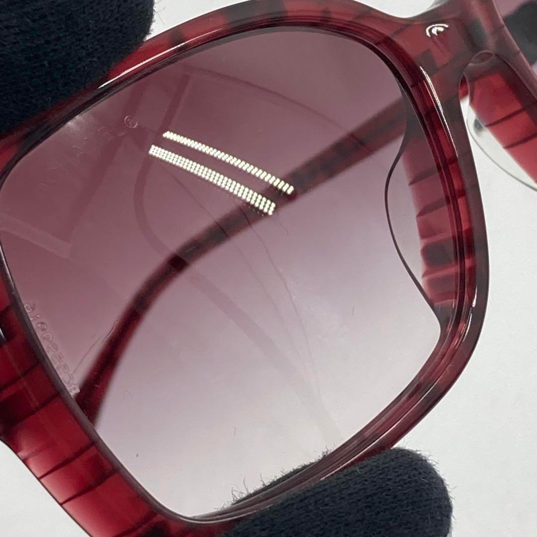 箱付 CHANEL シャネル ココマーク5218A サングラス 赤 レッド