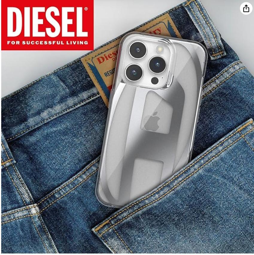 新品　DIESEL iPhone15proケース Dロゴ クリアケース
