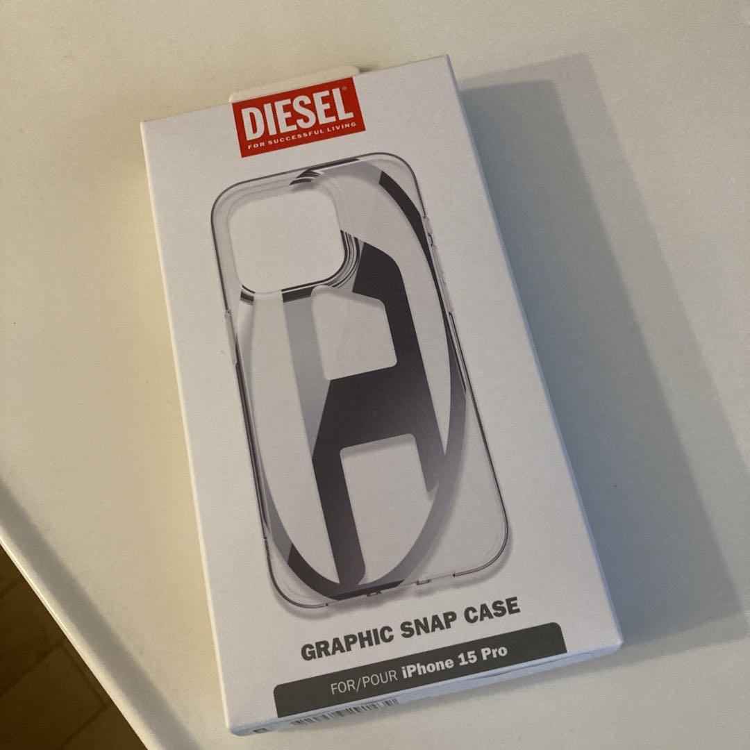 新品　DIESEL iPhone15proケース Dロゴ クリアケース