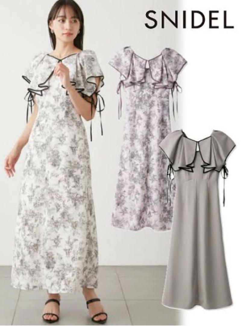 SNIDEL 花柄フリルマキシワンピース （WEB限定サイズあり