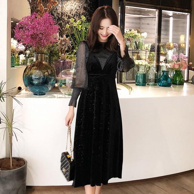 お呼ばれドレス デート服 代 ハイネック シースルー パーティ