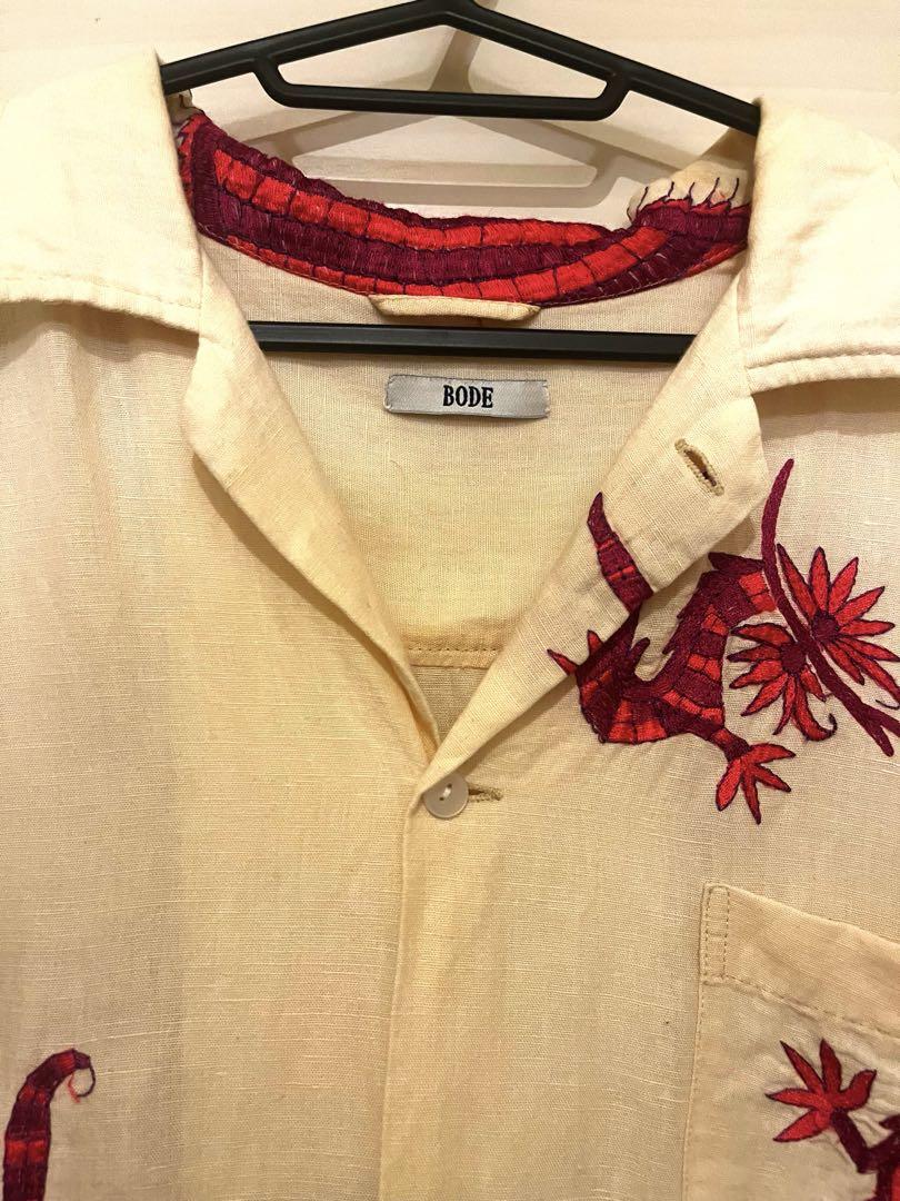 BODE Embroidered linen cotton shirt