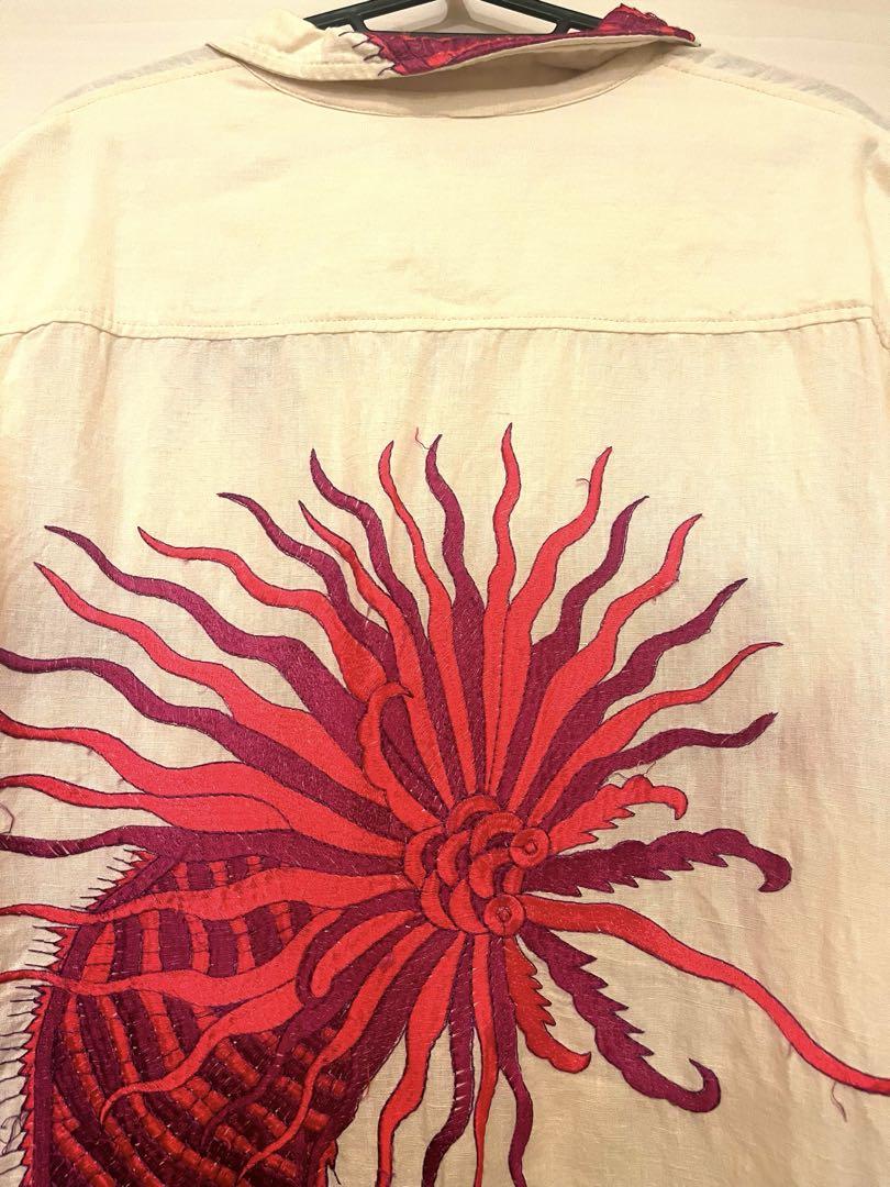 BODE Embroidered linen cotton shirt
