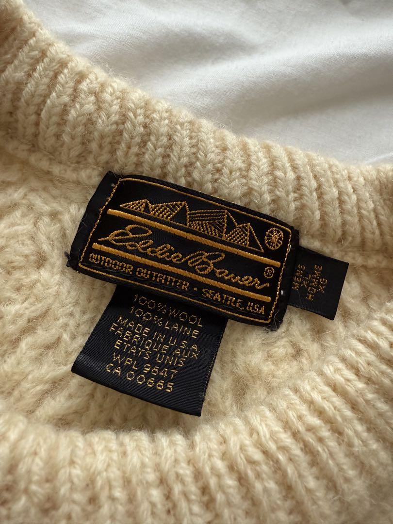 黒タグ EDDIE BAUER ケーブルニット アメリカ製