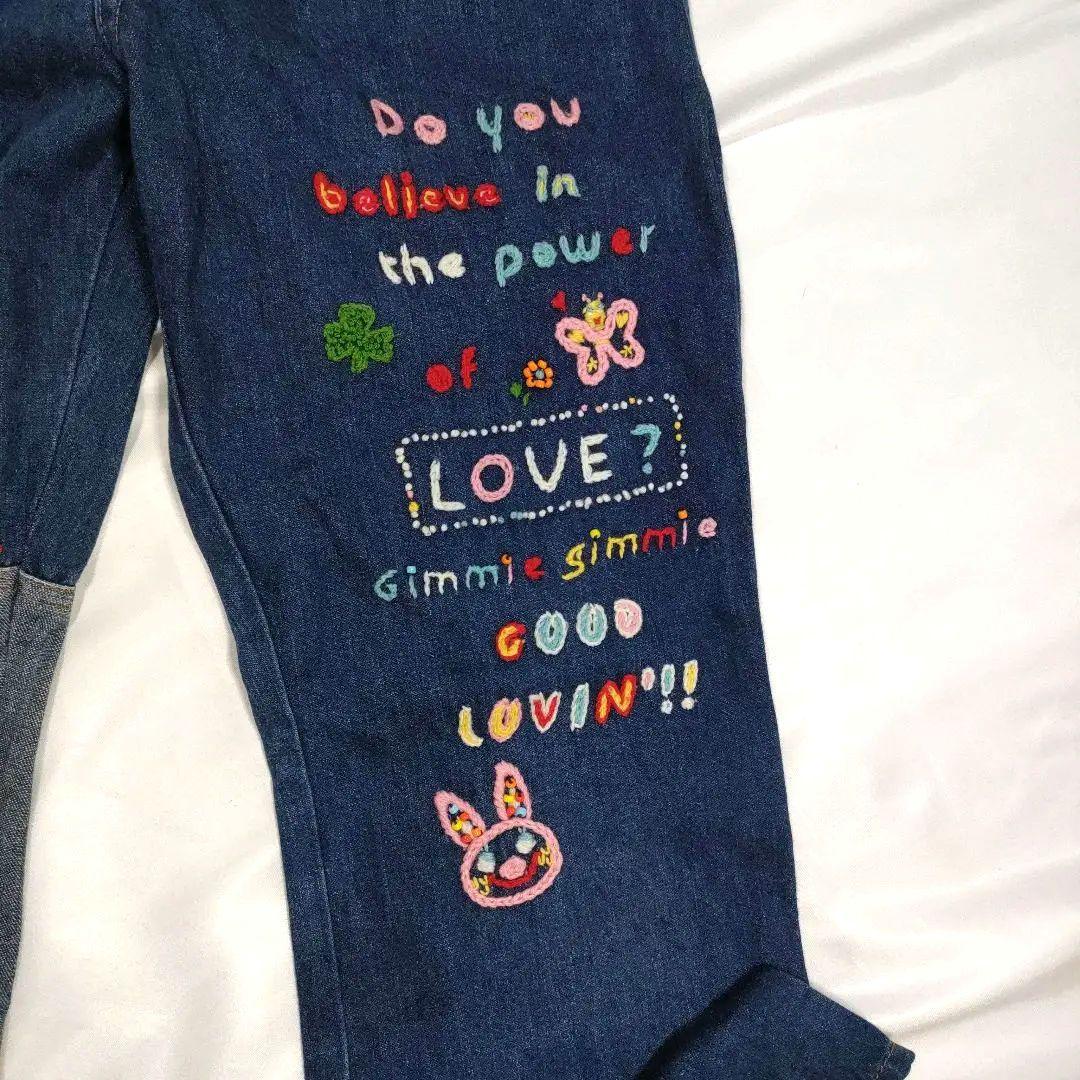 ANGEL BLUE エンジェルブルー 刺繍 デニムパンツ Gパン 150-正規