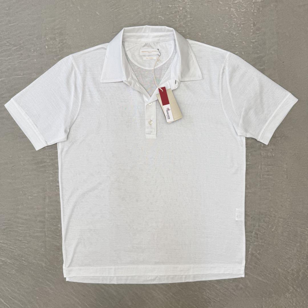 【新品】 ダニエレフィエゾーリ ポロシャツ コットン ホワイト XL