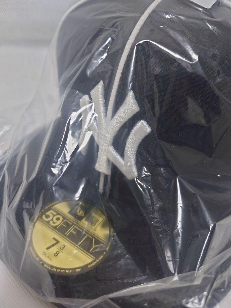NEW ERA 59FIFTY ヤンキース ネイビーパイピング 7 3/8レトロ