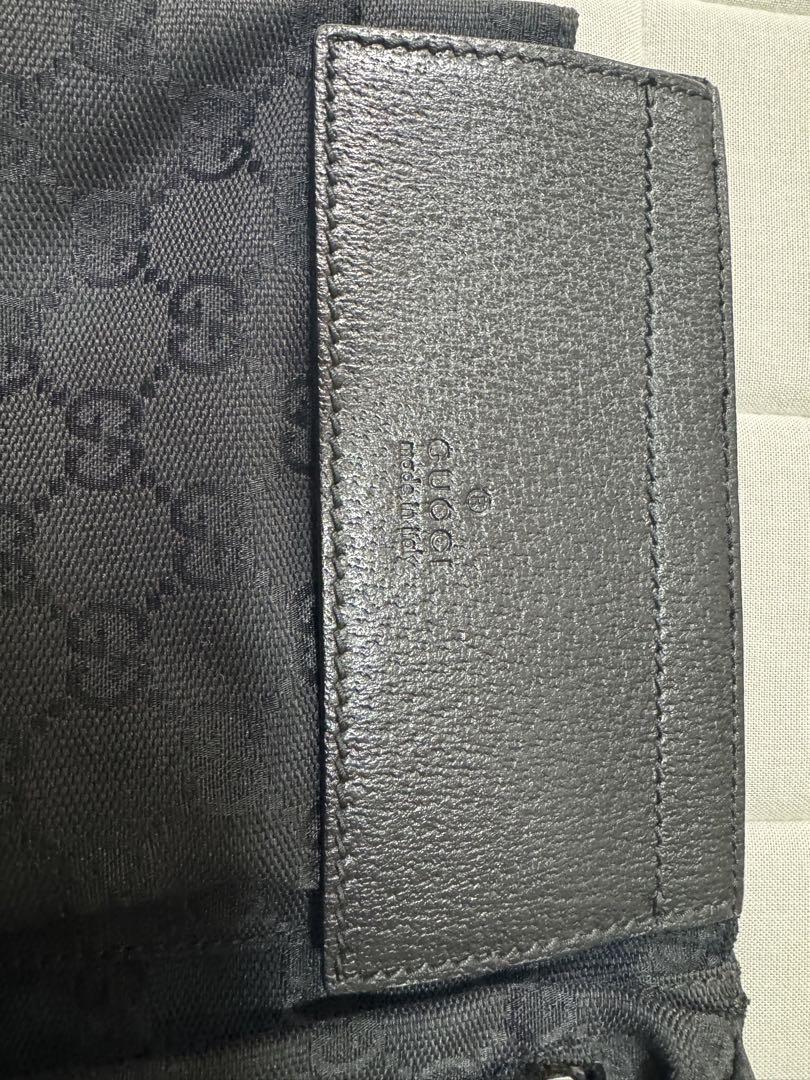 素晴らしい外見 ウェストポーチ GUCCI ボディバッグ 角 グッチ キャンバス 黒 バッグ