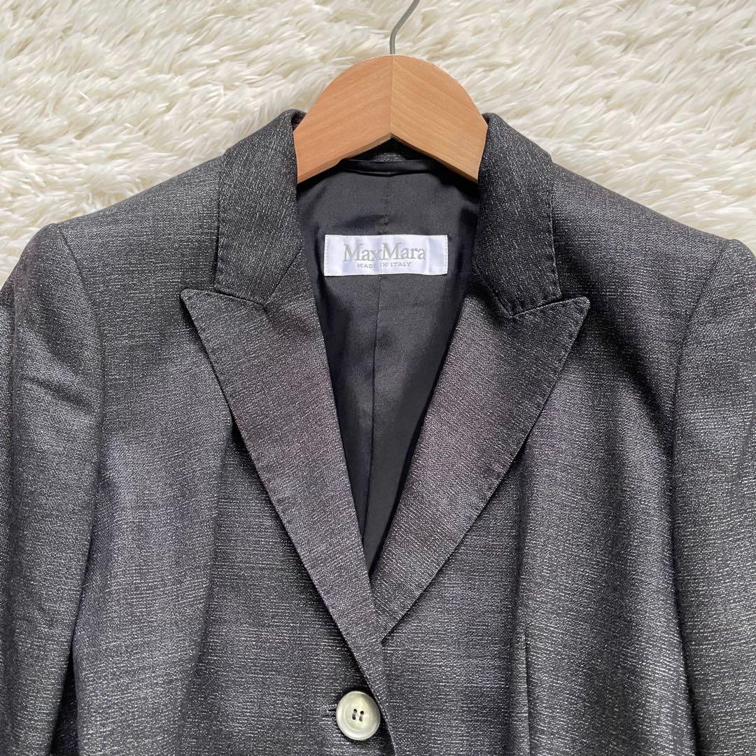 MaxMara最高級ライン白タググレーシングル2Bテーラドジャケット MaxMara最高級ライン白タググレーシングル2Bテーラドジャケット