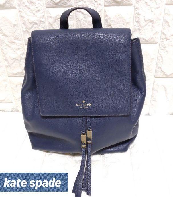 kate spade ケイトスペード レザー リュック ネイビー