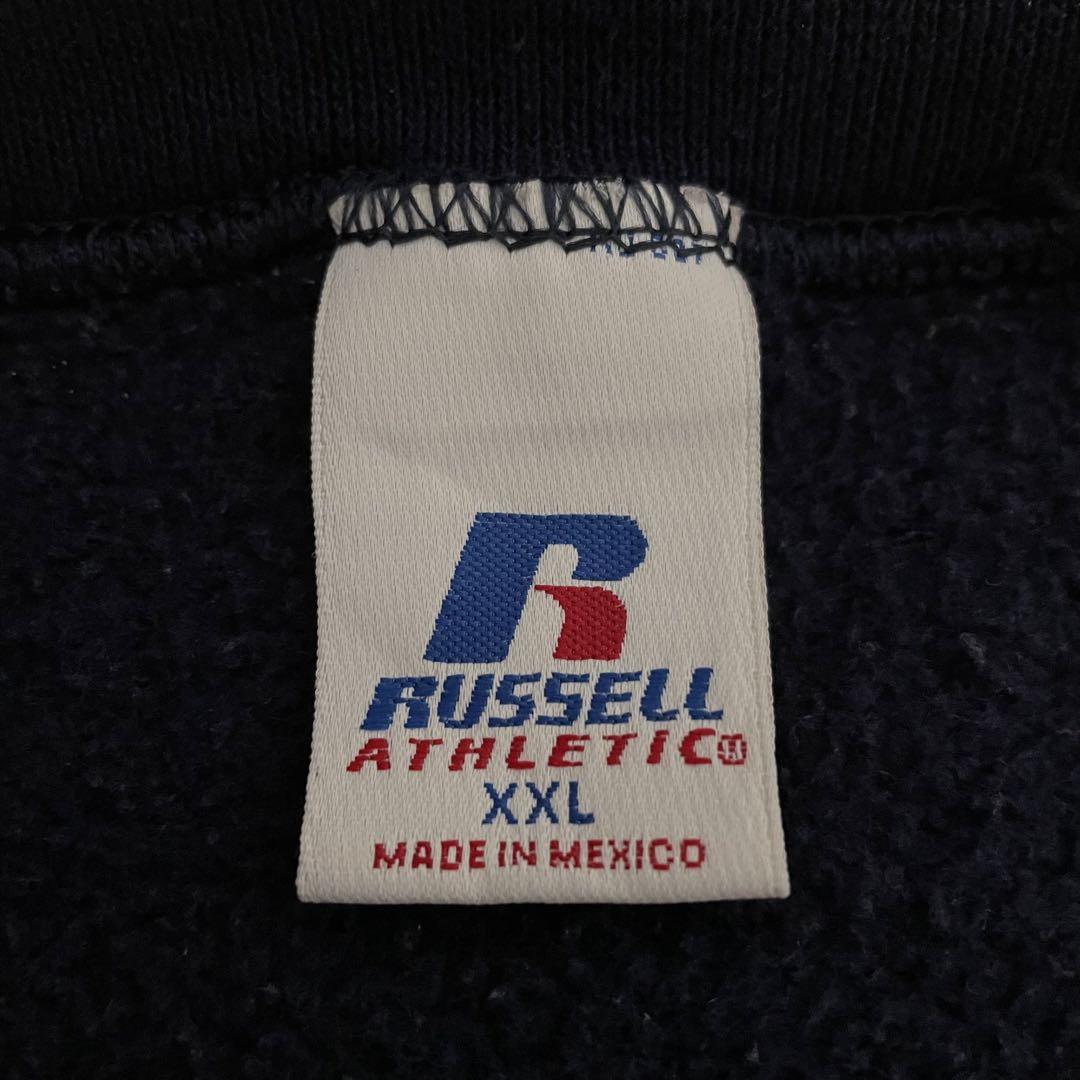 【新品未使用】RUSELL ATHLETIC 前V 短丈 無地 スウェット 希少短丈】RUSSELL ATHLETIC スウェット 前V 無地 ネイビー