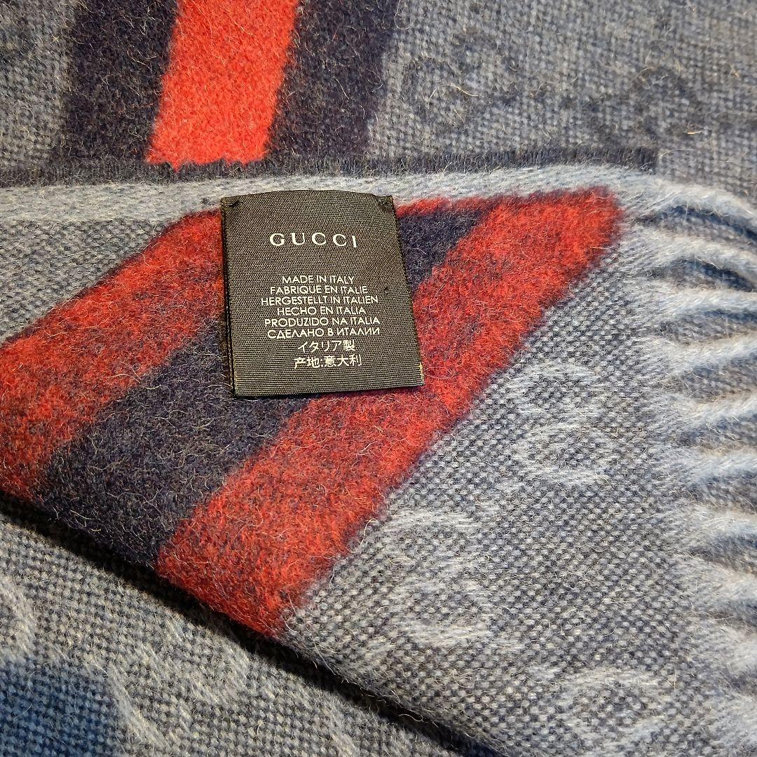 ❤新品箱袋付き❤ GUCCI マフラー ストールショール スカーフ❤ネイビー❤